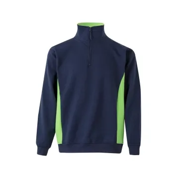 Hanorac cu fermoar scurt in doua culori 105704 Velilla -NAVY BLUE/LIME GREEN - 61/25-XS