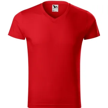 Tricou barbati Slim Fit V-Neck 146 Malfini-Rosu-07-S