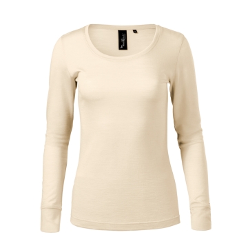 Tricou dama cu maneca lunga Merino Rise LS 160 Malfini Premium-Migdala-21-S