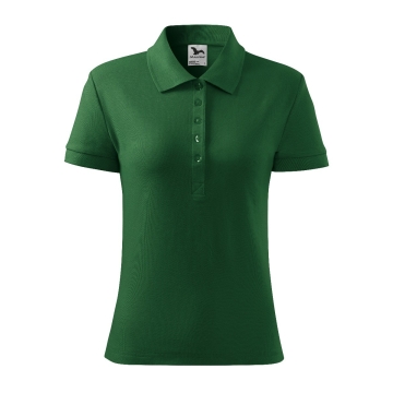 Tricou dama polo Cotton Heavy 216 Malfini-Verde sticla-06-XS