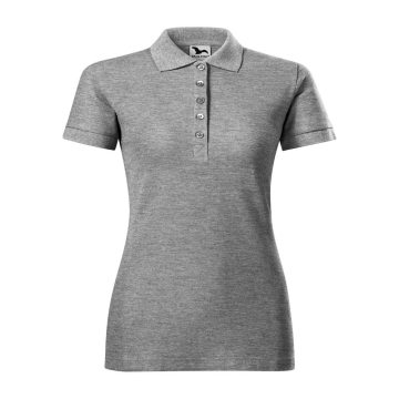 Tricou dama polo Cotton Heavy 216 Malfini-Gri Inchis-12-XS