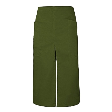 Sort lung profesional din tercot cu slit frontal si buzunare laterale 404209 Velilla -Khaki Green-03
