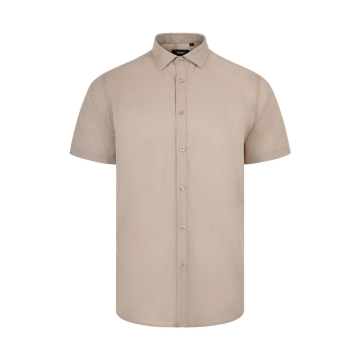 Camasa barbati Sleeve cu maneci scurte, 65% poliester, 35% bumbac, densitate 115 gr/mp, 405008 Velilla-Light Beige-47-S