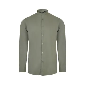 Camasa barbati tip tunica cu maneci lungi, densitate 115gr/mp, Sleeve stretch 405013S Velilla-Light Olive Green -35-S