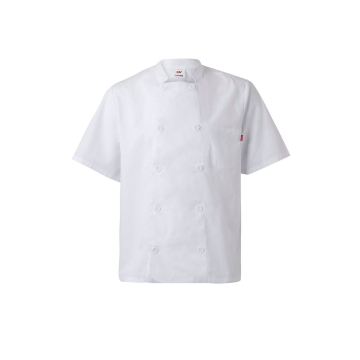Jacheta bucatar cu maneci scurte si capse, 65% poliester, 35% bumbac, densitate 110 g/mp,405201 Velilla-White-07-XS