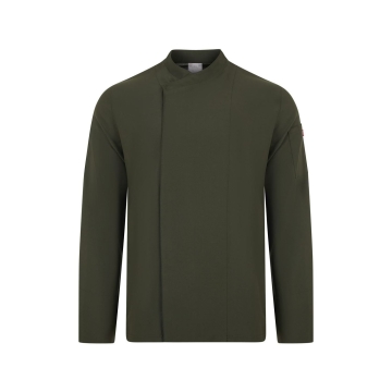 Jacheta de bucatar din microfibra cu maneca scurta si insertii Coolmax 405210 Velilla-Olive Green-36-XS