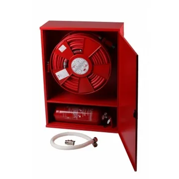 Cutie hidrant interior 900x650x260 cu furtun semirigid DN25 locas dedesubt, usa din tabla