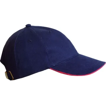 Sapca bumbac periat 100% MAX 9354 Renania-Bleumarin/Rosu