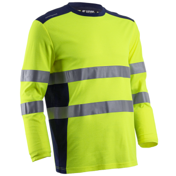 Bluza cu maneca lunga cu benzi reflectorizante 5RIK RIKKA Coverguard-Galben/Navy-S