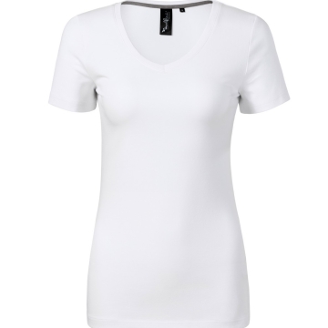 Tricou dama Action V-Neck 701 Malfini Premium-Alb-00-L