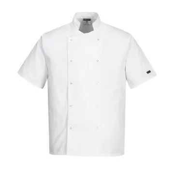 Jacheta bucatar Cumbria Chefs Jacket S/S C733 Portwest-Alb-XS