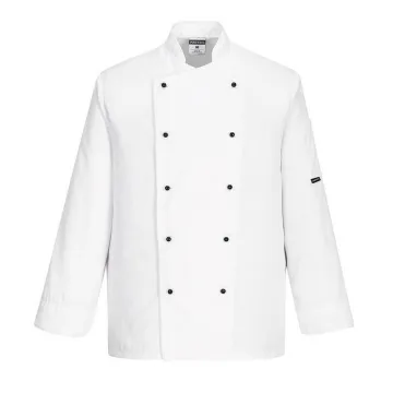 Jacheta bucatar Somerset Chefs C834 Portwest-Alb-XS