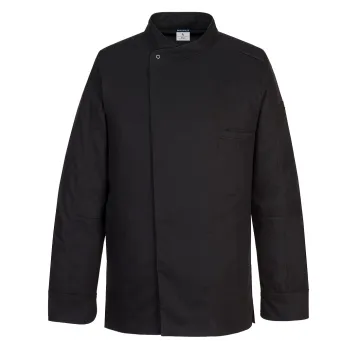 Jacheta bucatar Surrey Chefs L/S C835 Portwest-Negru-S
