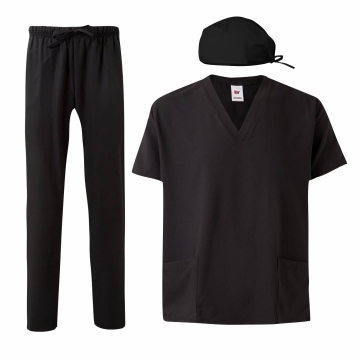 Costum medical unisex cu protectie antibacteriana si material hidrofug 534/535/533 Velilla-Black-00-XS