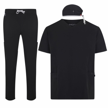 Costum medical unisex PureStretch protectie antibacteriana si material hidrofug 534020S/535220S/533020S Velilla-Black-00-XS