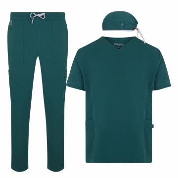 Costum medical unisex PureStretch protectie antibacteriana si material hidrofug 534020S/535220S/533020S Velilla-Jungle Green-40-XS