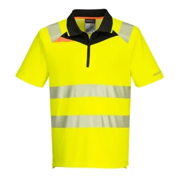 Tricou polo slim fit reflectorizant DX412 Portwest-Galben/negru-S