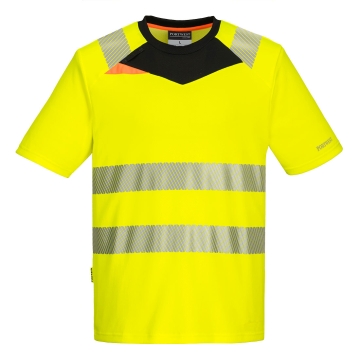 Tricou reflectorizant Hi-ViS DX413 Portwest-Galben / Negru-S