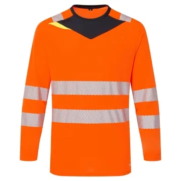 Tricou reflectorizant Hi-Vis slim fit cu protectie UV DX416 Portwest-Portocaliu/Negru-S