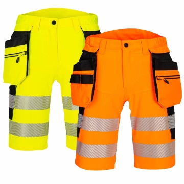 Pantaloni de lucru scurti elastici reflectorizanti  Hi-Vis DX446 Portwest