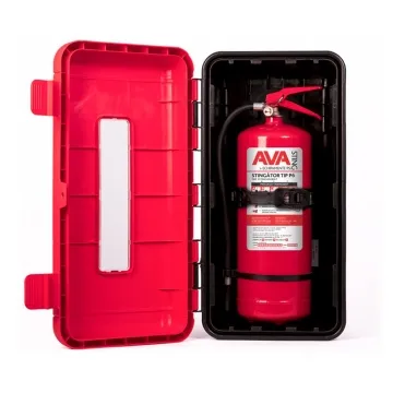 Cutie PVC stingator + Stingator de incendiu P6 pentru camion 