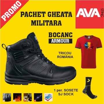 Pachet gheata militara Armour O2+Tricou ROMANIA + 1 per Sosete SJ SOCK 