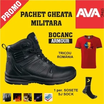 Pachet gheata militara Armour O2+Tricou ROMANIA + 1 per Sosete SJ SOCK 