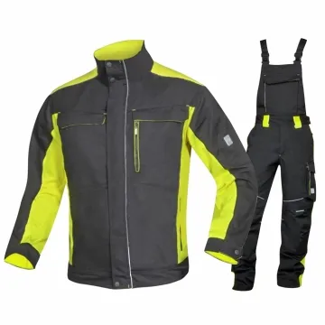 Costum salopeta cu pieptar Neon negru/galben H6400/H6402 Ardon