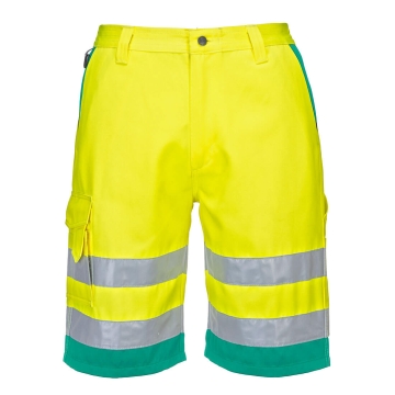 Pantaloni scurti reflectorizanti Hi-Vis L043 Portwest-Galben/Teal-S