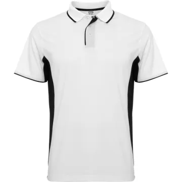Tricou polo Montmelo bărbați - ALB/NEGRU
