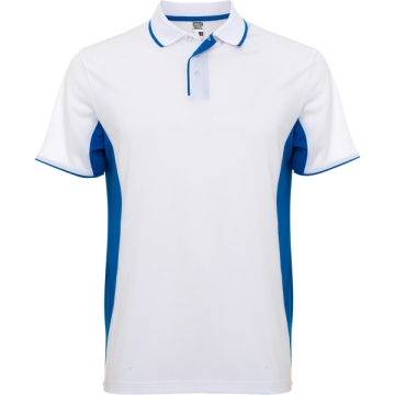 Tricou polo Montmelo bărbați - ALB/ALBASTRU ROYAL