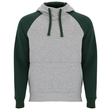 Hanorac Badet unisex - GRI MELANJ/VERDE STICLĂ