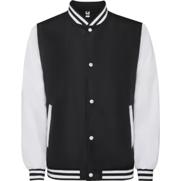 Geacă California unisex cu fermoar și căptușeală - NEGRU/ALB