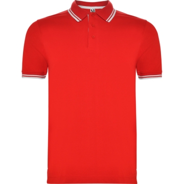 Tricou polo Montreal bărbat - ROȘU/ALB