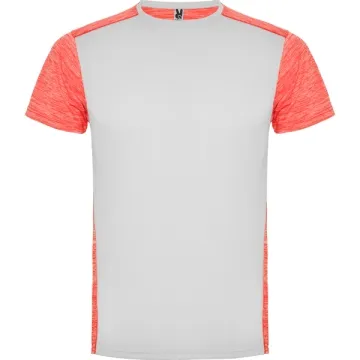 Tricou Zolder bărbați - ALB/CORAL FLUO MELANJ