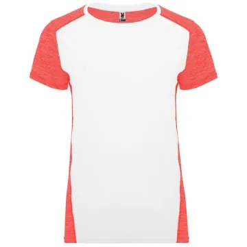 Tricou Zolder damă | Model versatil - ALB/CORAL FLUO MELANJ