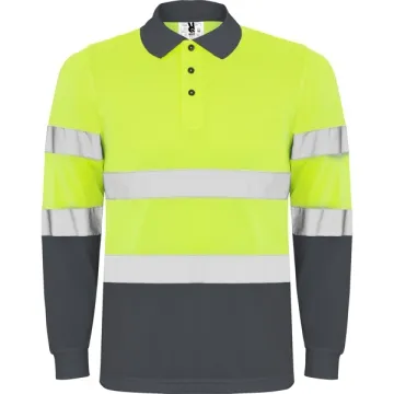 Tricou Polaris vizibilitate înaltă bărbat - PLUMB/GALBEN FLUOR