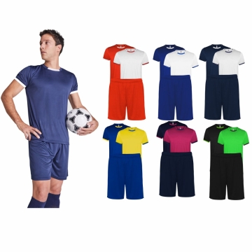 SET sportiv unisex/copii 2 tricouri + 1 pantalon scurt poliester 140 grame RACING 0452 ROLY