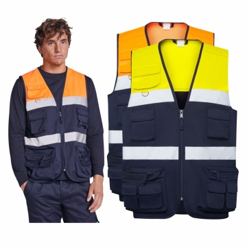 Vesta reflectorizantă unisex cu multe buzunare clasa B3 BETA 9323 ROLY