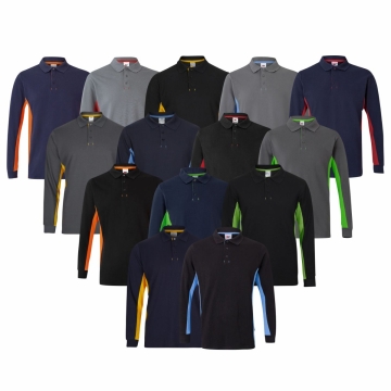 Tricou polo unisex bicolor LS 105514 Velilla
