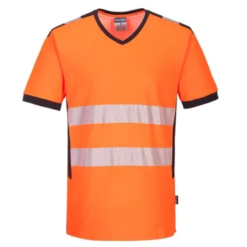 Tricou reflectorizant cu protectie UV Hi-Vis PW310 Portwest-Portocaliu/Negru-S