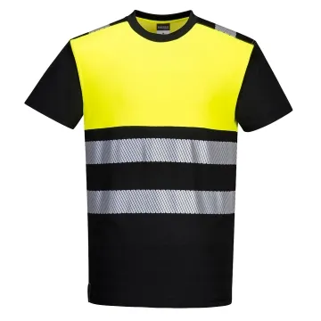 Tricou reflectorizant Hi-Vis Clasa 1 PW311 Portwest-Galben/negru-S