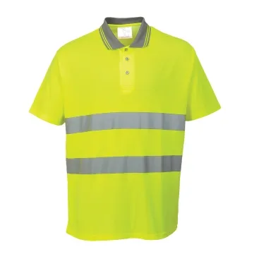 Tricou polo reflectorizant HI-Vis cu protectie UV S171 Portwest-Galben-XS