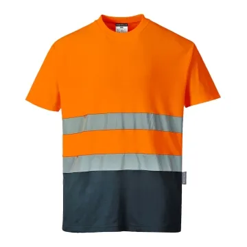 Tricou reflectorizant cu protectie UV S173 Portwest-Portocaliu/Navy-XS