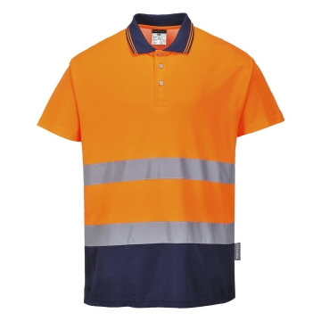 Tricou polo reflectorizant cu protectie UV S174 Portwest-Portocaliu/Navy-S