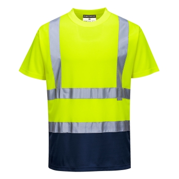 Tricou reflectorizant cu protectie UV S378 Portwest-Galben/Navy-S