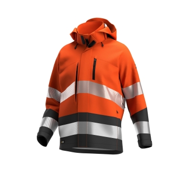 Jacheta barbati Scuti HiVis Softshell Safety Jogger-Orange/Dark Grey-S