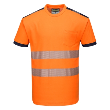 Tricou polo reflectorizant Hi-Vis T181 Portwest-Portocaliu/Navy-XS