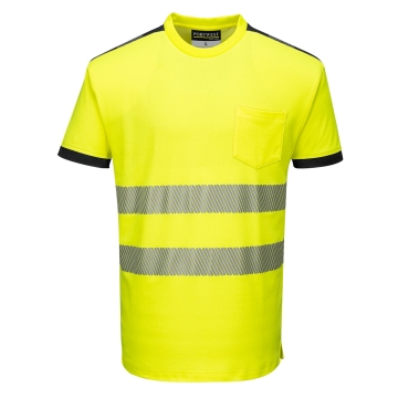 Tricou polo reflectorizant Hi-Vis T181 Portwest-Galben/negru-XS
