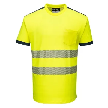 Tricou polo reflectorizant Hi-Vis T181 Portwest-Galben/Navy-XS